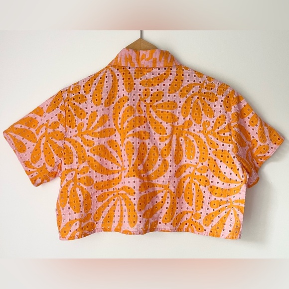 Solid & Striped Set Women’s Medium Cropped Cabana Eyelet Top and Shorts Leaf - Picture 5 of 15